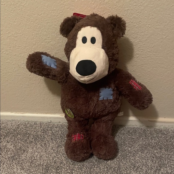 Kong Wild Knots Brown Plush Bear with Patch Details dog toy - Picture 1 of 7